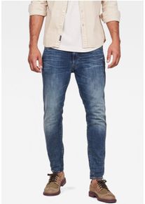 G-Star Raw Slim-fit-Jeans G-STAR "3301 Slim", Herren, Gr. 36, L&auml;nge 30, blau (vintage), Denim/Jeans, Obermaterial: 98% Baumwolle, 2% Elasthan, Abriebeffekte, slim fit lang, Jeans Slim-fit-Jeans, mit toller Waschung und Elasthan