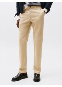 Chinohose Tommy Hilfiger "DENTON PRINTED STRUCTURE CHINO", Herren, Gr. 31, L&auml;nge 34, gr&uuml;n (sandalwood), Web, Obermaterial: 96% Baumwolle, 4% Elasthan, slim fit lang, Hosen Chinohose, mit Struktur