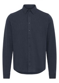 Langarmhemd Casual Friday "Langarmhemd CFARKAN", Damen, Gr. XXL, N-Gr, blau (schwarz navy melange), Obermaterial: 100% Baumwolle CO., Hemden Langarmhemd