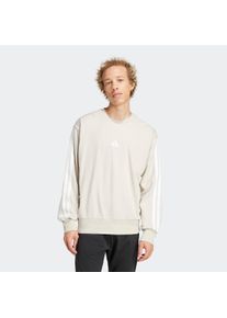 Sweatshirt adidas Sportswear "ESSENTIALS 3-STREIFEN FRENCH TERRY", Herren, Gr. XL, grau (wonder aluminium, wei&szlig;), Obermaterial: 55% Baumwolle, 36% Polyester, 9% Viskose, Rundhals, angesetztes B&uuml;ndchen, Sweatshirts Sweatshirt