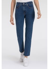 Levi's Straight-Jeans LEVI'S "724 HIGH RISE STRAIGHT", Damen, Gr. 25, L&auml;nge 30, blau (mosey mid stone), Denim/Jeans, Obermaterial: 98% Baumwolle, 2% Elasthan, straight fit lang, Jeans Straight-Jeans, Topseller