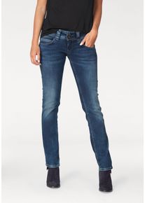 Straight-Jeans Pepe Jeans "VENUS", Damen, Gr. 29, L&auml;nge 32, blau (d24 authentic rope str medium), Denim/Jeans, Obermaterial: 84% Baumwolle, 14% Polyester, 2% Elasthan, regular fit lang, Jeans Straight-Jeans, mit schmalem Bein, Topseller