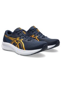 Laufschuh asics "PATRIOT 14", Herren, Gr. 45, midnight, yamabuki, Synthetik, Schuhe Laufschuh, atmungsaktives Mesh-Obermaterial, Energiegeladene Mittelsohle