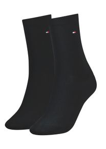 Socken Tommy Hilfiger "TH WOMEN SOCK CASUAL 2P", Damen, Gr. 39-42, schwarz, Baumwollmischung, Elasthan, Polyamid, unifarben, elastisch, Socken Socken, mit flacher Zehennaht, Topseller