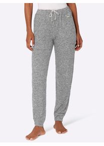 Relaxhose feel good, Damen, Gr. 44/46, Normalgr&ouml;&szlig;en, grau (hellgrau, meliert), 80% Viskose, 15% Polyester, 5% Elasthan, unifarben, Hosen Relaxhose