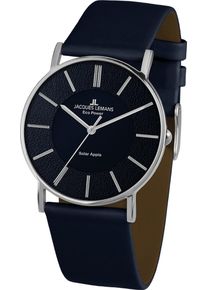 Solaruhr Jacques Lemans "Eco Power Solar Apple", blau (dunkelblau), Armbanduhren, Damen, Solaruhr, Armbanduhr, Herrenuhr, Damenuhr, geh&auml;rtetes Crystexglas