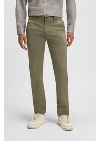 Chinohose BOSS Orange "slim", Herren, Gr. 40, L&auml;nge 32, gr&uuml;n (open gr&uuml;n342), Web, Obermaterial: 97% Baumwolle, 3% Elasthan, slim fit kn&ouml;chellang, Hosen Chinohose, mit Ges&auml;&szlig;taschen