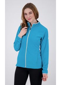 Fleecejacke DEPROC Active "DECORAH II WOMEN", Damen, Gr. 40/42 (M), blau, 100% Polyester, tailliert, gerader Abschluss, Jacken Fleecejacke, weiche Fleecejacke in traditioneller Optik
