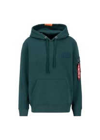 Hoodie Alpha Industries "Red Stripe Hoodie", Herren, Gr. S, gr&uuml;n (force gr&uuml;n), Obermaterial: 80% Baumwolle, 20% Polyester, regular fit, Sweatshirts Hoodie