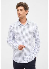 Langarmhemd Eterna "SLIM FIT", Damen, Gr. 42, Normalgr&ouml;&szlig;en, blau, Twill, 59% Baumwolle, 41% Leinen, schmal, Manschette, Hemden Langarmhemd, EASY IRON (b&uuml;gelleicht)