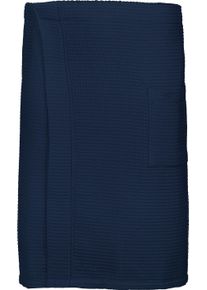 Kilt Vossen "Will-L, ideal f&uuml;r Sauna & Spa", schwarz (winternight), L:60cm, Waffelpiqu&eacute;, Hausm&auml;ntel, Kilt, Saunakilt f&uuml;r Herren,Waffelpiqu&eacute;-Struktur,reine Baumwolle, Druckkn&ouml;pfe