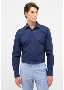 Langarmhemd Eterna "SLIM FIT", Herren, Gr. 42, Normalgr&ouml;&szlig;en, navy, Popeline, 100% Baumwolle, schmal, Manschette, Hemden Langarmhemd, NON IRON (b&uuml;gelfrei)