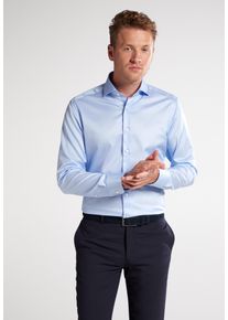 Langarmhemd Eterna "SLIM FIT", Damen, Gr. 46, Normalgr&ouml;&szlig;en, blau (hellblau), Twill, 100% Baumwolle, schmal, Manschette, Hemden Langarmhemd, NON IRON (b&uuml;gelfrei)