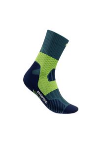Kompressionsstr&uuml;mpfe Bauerfeind "Trail Run Mid Cut Socks, Women", Herren, Gr. 35-38, gr&uuml;n (teal s), Polyamid, unifarben mit Farbeinsatz, elastisch, Socken Kompressionsstr&uuml;mpfe