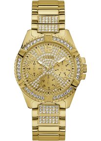 Multifunktionsuhr Guess "LADY FRONTIER", gold (goldfarben), Armbanduhren, Damen, Multifunktionsuhr, Armbanduhr, Quarzuhr, Damenuhr