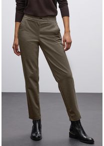 Jogginghose Street One "Style Bonny", Damen, Gr. 46, L&auml;nge 30, schwarzest braun meliert, Web, Obermaterial: 46% Polyester, 29% Polyamid, 15% Viskose, 10% Elasthan, meliert, loose fit lang, Hosen Jogginghose, mit Schnallendetail