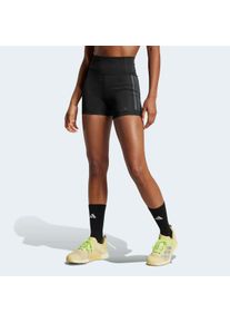 Shorts adidas Performance "OPTIME 3-STREIFEN KURZE LEGGINGS", Damen, Gr. XS, L&auml;nge 5, schwarz (schwarz, innenbeinl&auml;nge ca. 13 cm), Obermaterial: 77% Polyester, 23% Elasthan, Hosen Shorts, sportlicher Stil, f&uuml;r Sport, mit Elasthan, leichtes Material