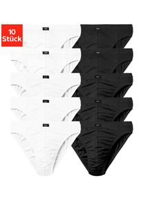 H.I.S. Slip H.I.S "M&auml;nner Unterhose", Herren, Gr. 3 (XS), 10 Stk., schwarz-wei&szlig; (schwarz, wei&szlig;), Jersey, Obermaterial: 95% Baumwolle, 5% Elasthan, unifarben, k&ouml;rpernah, Unterhosen Slip, in Unifarben