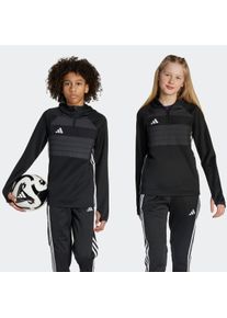 Kapuzensweatshirt adidas Performance "TIRO 25 ESSENTIALS WINTERIZED TRAININGSOBERTEIL F&Uuml;R KINDER", Damen, Gr. 164, wei&szlig; (schwarz, wei&szlig;), Obermaterial: 100% Polyester, angesetztes B&uuml;ndchen, Sweatshirts Kapuzensweatshirt