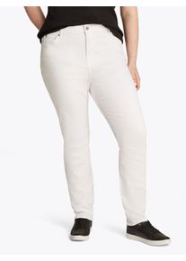 Skinny-fit-Jeans Tommy Hilfiger Curve "CRV HARLEM U SKINNY HW CLR", Damen, Gr. 46, N-Gr, wei&szlig; (th optic wei&szlig;), Denim/Jeans, Obermaterial: 92% Baumwolle, 6% Elastomultiester, 2% Elasthan, unifarben, skinny fit kn&ouml;chelfrei, Jeans Skinny-fit-Jeans, in Gro&szlig;en Gr&ouml;&szlig;en, Tommy Jeans Logo-Badge, stoned wash Optik