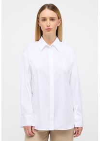 Hemdbluse Eterna "OVERSIZE FIT", Damen, Gr. 34, wei&szlig;, 79% Baumwolle, 3% Elasthan, 18% Polyamid, Blusen Hemdbluse, EASY IRON (b&uuml;gelleicht)