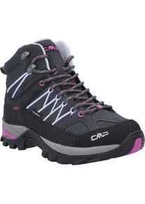 Wanderschuh CMP "RIGEL MID WMN WP TREKKING SHOES", Damen, Gr. 37, bunt (anthrazit, hellblau, pink), Leder, Textil, Schuhe Wanderschuh, wasserdicht, Topseller