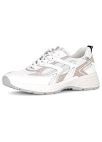 Keilsneaker Gabor "DAVOS", Damen, Gr. 38, wei&szlig;, flieder, beige, Glattleder, Textil, Veloursleder, Schuhe Keilsneaker, Freizeitschuh, Halbschuh, Schn&uuml;rer in Komfortweite H (= sehr weit)