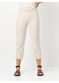 3/4-Hose Toni "Sue", Damen, Gr. 46, N-Gr, beige (sand), Web, Obermaterial: 77% Baumwolle, 20% Polyamid, 3% Elasthan, 3/4-L&auml;nge, Hosen 3/4-Hose, mit gestreiftem Bund
