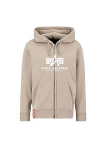 Hoodie Alpha Industries "Basic Zip Hoodie BL", Herren, Gr. S, beige (vintage sand), Obermaterial: 80% Baumwolle, 20% Polyester, regular fit, Sweatshirts Hoodie