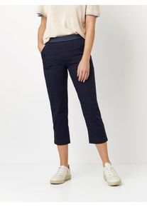 3/4-Hose Toni "Sue", Damen, Gr. 46, N-Gr, blau (navy), Web, Obermaterial: 77% Baumwolle, 20% Polyamid, 3% Elasthan, unifarben, 3/4-L&auml;nge, Hosen 3/4-Hose, mit gestreiftem Bund