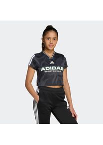 T-Shirt adidas Sportswear "HOUSE OF TIRO COLORS OF KIDS CROP", M&auml;dchen, Gr. 152, wei&szlig; (carbon, schwarz, wei&szlig;), Obermaterial: 100% Polyester, V-Ausschnitt, Shirts T-Shirt