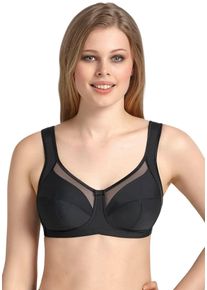 Entlastungs-BH ANITA SINCE 1886 "Clara", Damen, Gr. 105, Cup G, schwarz, Microtouch, Obermaterial: 85% Polyamid, 15% Elasthan, Mesh, Netz, leicht transparent, matt, unifarben, BHs Entlastungs-BH, gepolsterte Tr&auml;ger, Netzeinsatz vorn, ohne B&uuml;gel, feminin, bequem