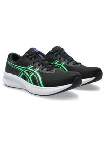 Laufschuh asics "PATRIOT 14", Herren, Gr. 42,5, schwarz, vital gr&uuml;n, Synthetik, Schuhe Laufschuh, atmungsaktives Mesh-Obermaterial, Energiegeladene Mittelsohle