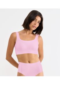 Bustier Sloggi "ZERO Feel 2.0 Top", Damen, Gr. L, N-Gr, rosa (floral pink), Single Jersey, Obermaterial: 76% Polyamid, 24% Elasthan, BHs Bustier, nahtlos und unsichtbar