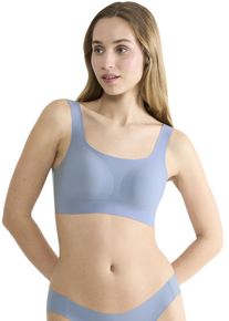 Bustier Sloggi "ZERO Feel 2.0 Top", Damen, Gr. XS, N-Gr, blau (chambray), Single Jersey, Obermaterial: 76% Polyamid, 24% Elasthan, BHs Bustier, nahtlos und unsichtbar