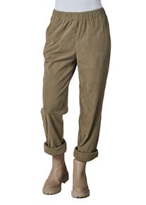 Cordhose Zhrill "ZHPIA", Damen, Gr. XL, N-Gr, gr&uuml;n (grape leaf), Cord, Obermaterial: 100% Polyester, unifarben, regular fit kn&ouml;chelfrei, Hosen Cordhose, mit Rippstruktur