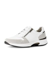 Sneaker ROLLINGSOFT, Herren, Gr. 11 (46), wei&szlig;, hellgrau, Nappaleder, Veloursleder, Schuhe Sneaker, Komfortschuh, Schn&uuml;rschuh, Halbschuh im Materialmix, G-Weite