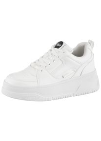 Plateausneaker Buffalo "Yade One", Damen, Gr. 41, wei&szlig;, Lederimitat, unifarben, Schuhe Plateausneaker, Halbschuh, Schn&uuml;rschuh, Freizeitsneaker mit Memory Foam Innensohle