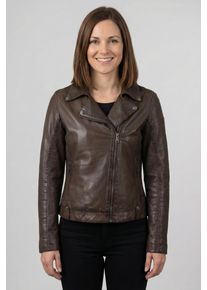 Lederjacke Mauritius "MWFarah", Damen, Gr. XXXL(46), braun, Obermaterial: 100% Schafsleder. Futter: 100% Baumwolle. &Auml;rmelfutter: 100% Polyester, unifarben, normal, mit Rei&szlig;verschluss, Jacken Lederjacke, mit Reverskragen