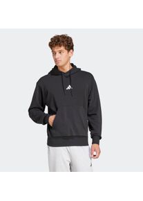Kapuzensweatshirt adidas Sportswear "ESSENTIALS FEELCOZY FRENCH TERRY HOODIE", Herren, Gr. S, schwarz-wei&szlig; (schwarz, wei&szlig;), Obermaterial: 70% Baumwolle, 30% Polyester, normal, Rundhals, angesetztes B&uuml;ndchen, Sweatshirts Kapuzensweatshirt