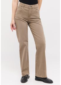 Stretch-Jeans Angels "LARA", Damen, Gr. 46, L&auml;nge 30, truffle used, Denim/Jeans, Obermaterial: 93% Baumwolle, 5% Polyester, 2% Elasthan, weit lang, Jeans Stretch-Jeans, weite Passform, aus Baumwollmischung, mit Metallrei&szlig;verschluss