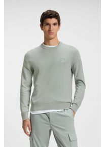 Strickpullover BOSS Orange "Kanovano", Herren, Gr. XXL, open gr&uuml;n351, Strick, Obermaterial: 95% Baumwolle, 5% Kaschmir, unifarben, regular fit h&uuml;ftlang, Rundhals, eingesetzt Strickb&uuml;ndchen, Pullover Strickpullover, mit Rundhalsausschnitt