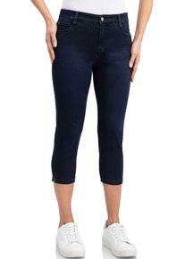 Caprijeans WONDERJEANS, Damen, Gr. 40, L&auml;nge 21, blau (blau used), Denim/Jeans, Obermaterial: 64% Baumwolle, 30% Polyamid, 6% Elasthan, unifarben, ca. Mitte Wade, Jeans Caprijeans, Sommerhose mit Stretch