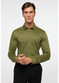 Langarmhemd Eterna "SLIM FIT", Damen, Gr. 40, Normalgr&ouml;&szlig;en, olive, Jersey, 100% cotton, schmal, Manschette, Hemden Langarmhemd