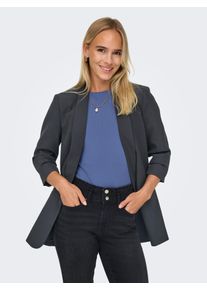 Kurzblazer Only "ONLELLY 3/4 LIFE BLAZER TLR NOOS", Damen, Gr. 34XS, blau (blau graphite), Web, Obermaterial: 95% Polyester, 5% Elasthan, unifarben, sehr figurbetont normal, Blazer Kurzblazer, Materialmix, regular fit