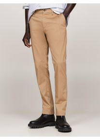 Chinohose Tommy Hilfiger "CHINO BLEECKER PRINTED STRUCTURE", Herren, Gr. 40, L&auml;nge 32, braun (safari canvas), Web, Obermaterial: 97% Baumwolle, 3% Elasthan, normal, Hosen Chinohose
