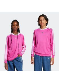 Langarmshirt adidas originals "JAQUARD LONGSLEEVE F&Uuml;R KINDER", Damen, Gr. 170, pink (semi lucid fuchsia), Obermaterial: 100% Polyester, normal, V-Ausschnitt, Shirts Langarmshirt, sportlicher Stil, Langarm, mit V-Ausschnitt, mit Trefoil-Monogramm