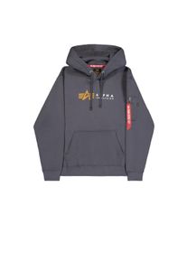 Hoodie Alpha Industries "Alpha Label Hoodie", Herren, Gr. XS, grau (grauschwarz), Obermaterial: 80% Baumwolle, 20% Polyester, regular fit, Sweatshirts Hoodie