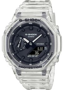 Chronograph Casio G-SHOCK, transparent (transparent, schwarz), Armbanduhren, Damen, Chronograph, Quarzuhr, Armbanduhr,Herrenuhr,digital,bis 20bar wasserd.Resinarmband