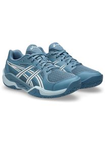 Hallenschuh asics "GEL-POWERBREAK GS", Jungen, Gr. 39,5, saba blau, wei&szlig;, Textil, Schuhe Hallenschuh, f&uuml;r Hallensport, Indoor Sportschuhe, nicht abf&auml;rbende Sohle